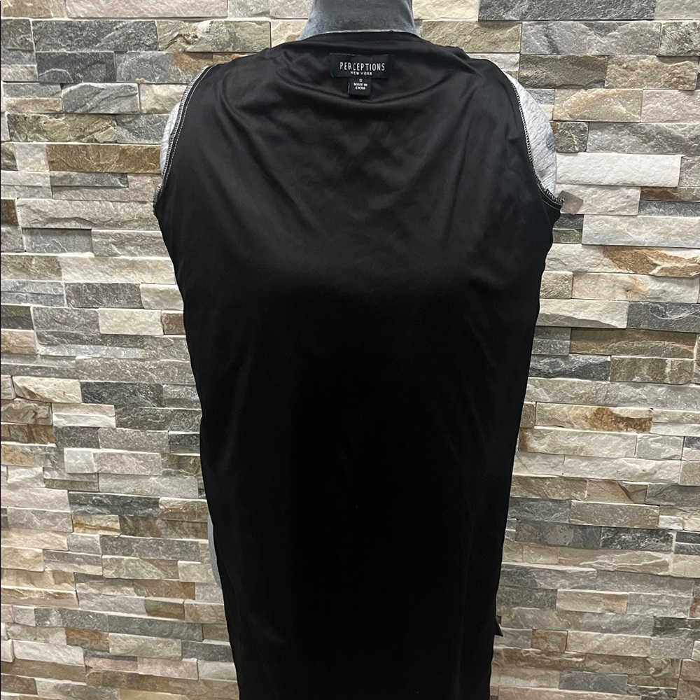 Perceptions Gray And Red Patterned Tunic Dress - image 8